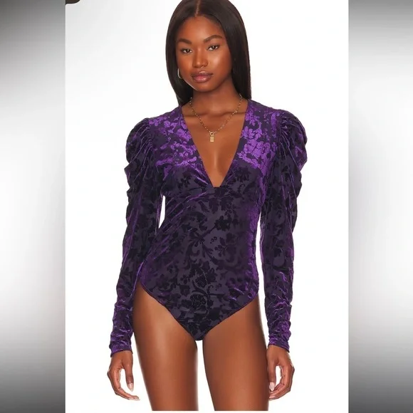 NWT!!! Free people- Magic Hour Bodysuit in Deep Sea Combo - Picture 2 of 3